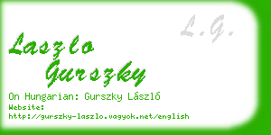 laszlo gurszky business card